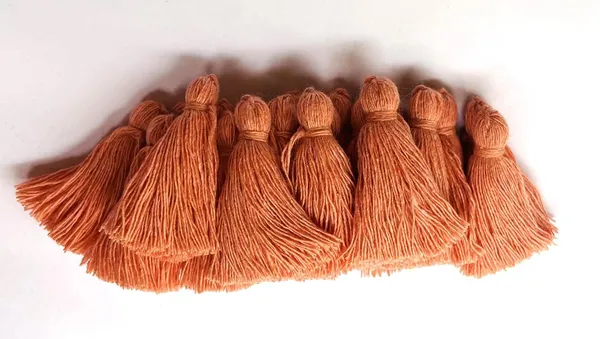 Plain_Solid_Micro_1.5_inch_Cotton_Tassels_for_Saree/Dupatta/Runners_&_DIY_Projects_(Peach,_Pack_of_25_pcs)