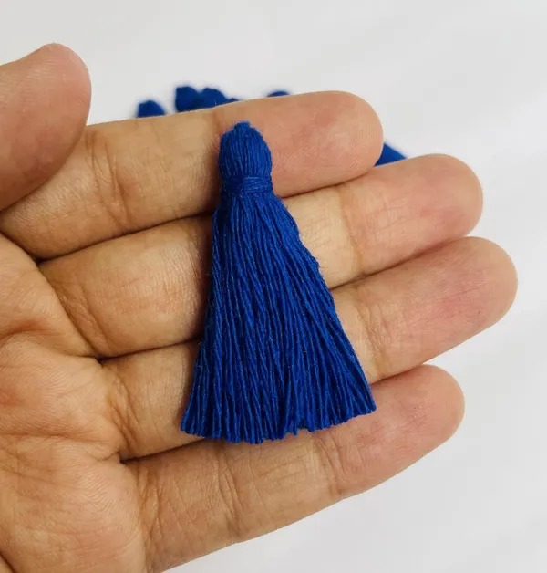 Plain_Solid_Micro_1.5_inch_Cotton_Tassels_for_Saree/Dupatta/Runners_&_DIY_Projects_(Royal_Blue,_Pack_of_25_pcs)