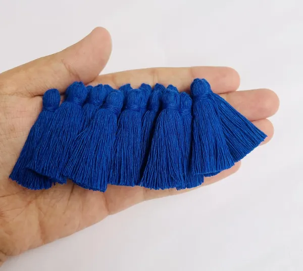 Plain_Solid_Micro_1.5_inch_Cotton_Tassels_for_Saree/Dupatta/Runners_&_DIY_Projects_(Royal_Blue,_Pack_of_25_pcs)