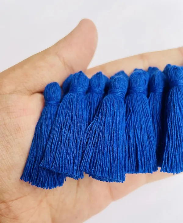 Plain_Solid_Micro_1.5_inch_Cotton_Tassels_for_Saree/Dupatta/Runners_&_DIY_Projects_(Royal_Blue,_Pack_of_25_pcs)