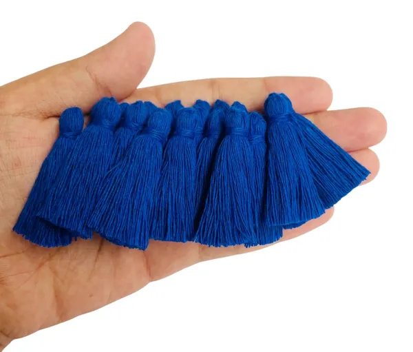 Plain_Solid_Micro_1.5_inch_Cotton_Tassels_for_Saree/Dupatta/Runners_&_DIY_Projects_(Royal_Blue,_Pack_of_25_pcs)