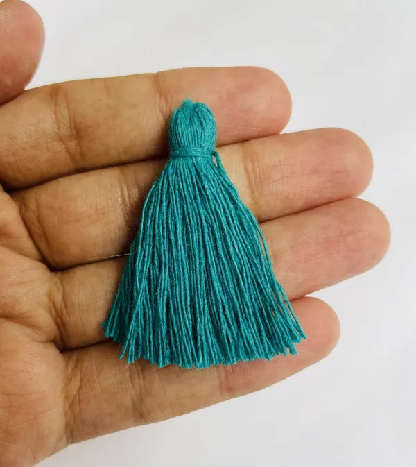 Plain_Solid_Micro_1.5_inch_Cotton_Tassels_for_Saree/Dupatta/Runners_&_DIY_Projects_(Aqua_Blue,_Pack_of_25_pcs)