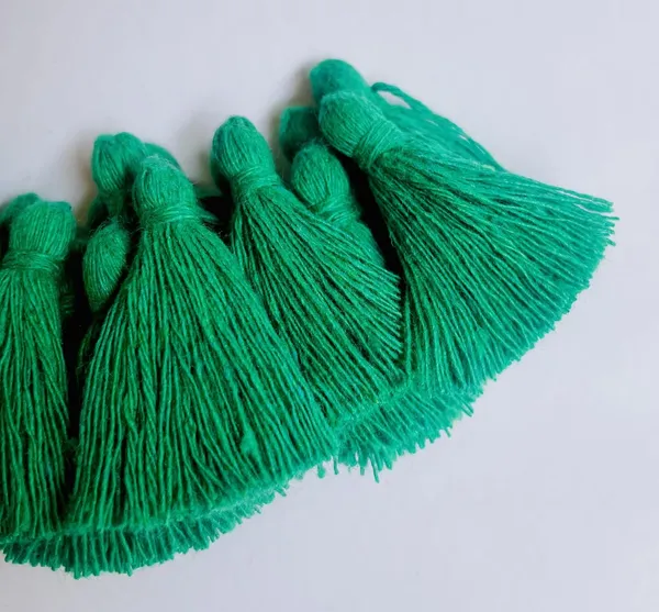 Plain_Solid_Micro_1.5_inch_Cotton_Tassels_for_Saree/Dupatta/Runners_&_DIY_Projects_(Dark_Green_,_Pack_of_25_pcs)