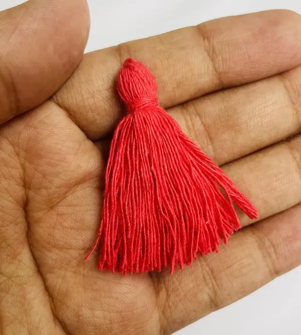 Plain_Solid_Micro_1.5_inch_Cotton_Tassels_for_Saree/Dupatta/Runners_&_DIY_Projects_(Flamingo_Pink,_Pack_of_25_pcs)