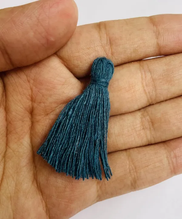Plain_Solid_Micro_1.5_inch_Cotton_Tassels_for_Saree/Dupatta/Runners_&_DIY_Projects_(Prussian_Blue,_Pack_of_25_pcs)