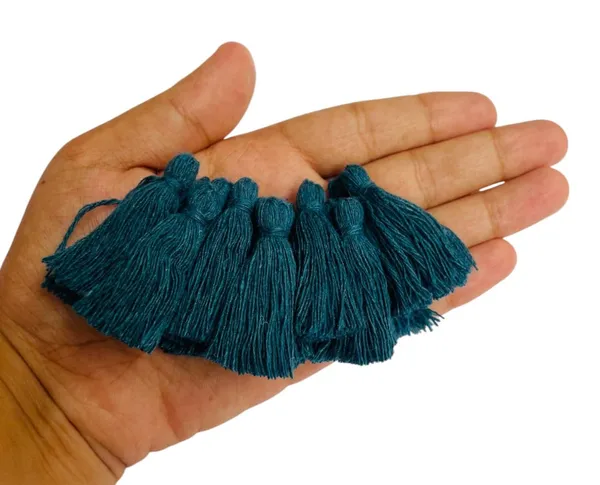 Plain_Solid_Micro_1.5_inch_Cotton_Tassels_for_Saree/Dupatta/Runners_&_DIY_Projects_(Prussian_Blue,_Pack_of_25_pcs)