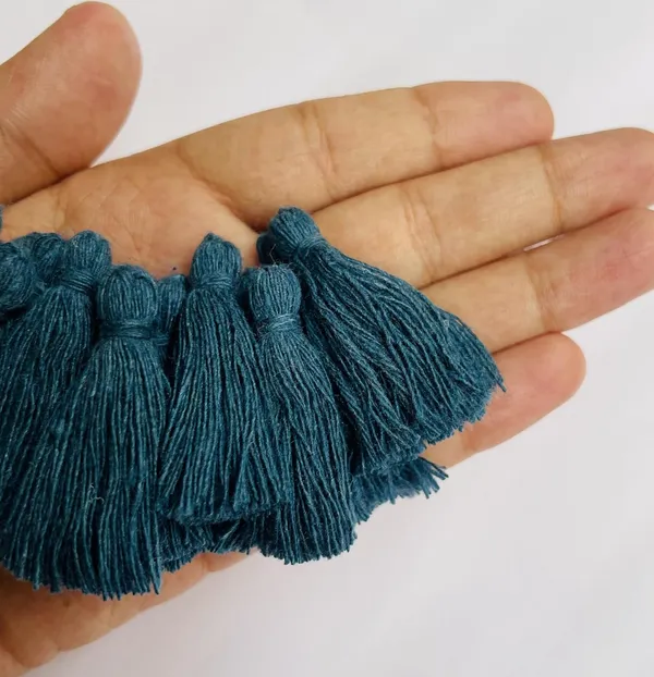 Plain_Solid_Micro_1.5_inch_Cotton_Tassels_for_Saree/Dupatta/Runners_&_DIY_Projects_(Prussian_Blue,_Pack_of_25_pcs)