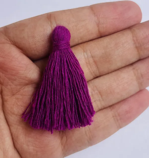 Plain_Solid_Micro_1.5_inch_Cotton_Tassels_for_Saree/Dupatta/Runners_&_DIY_Projects_(Purple,_Pack_of_25_pcs)