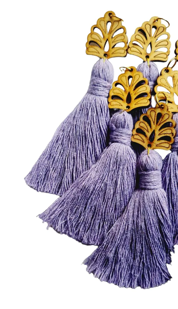 Lavender_Mini_Cotton_Handmade__Tassels_with_wooden_leaf_,_Pack_of_10
