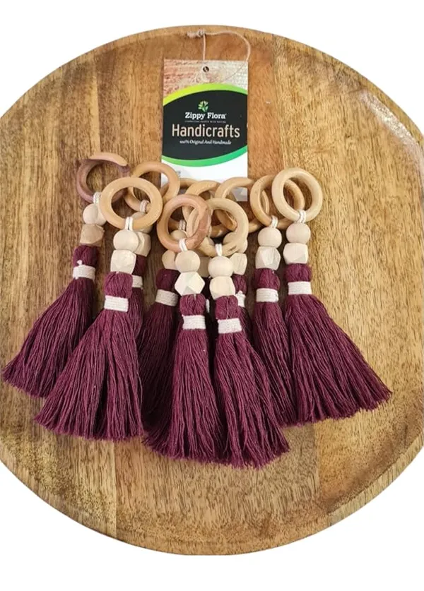 Panache_Handmade_Cotton_Tassels_for_DIY_&_Craft_Projects,_Pack_of_10_(Burgundy)