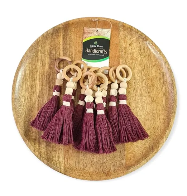 Panache_Handmade_Cotton_Tassels_for_DIY_&_Craft_Projects,_Pack_of_10_(Burgundy)