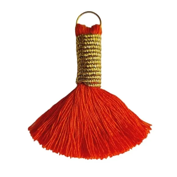 Mini_Cotton_Handmade_Tassels_With_Zari_Winding,_Pack_Of_10_(Orange)