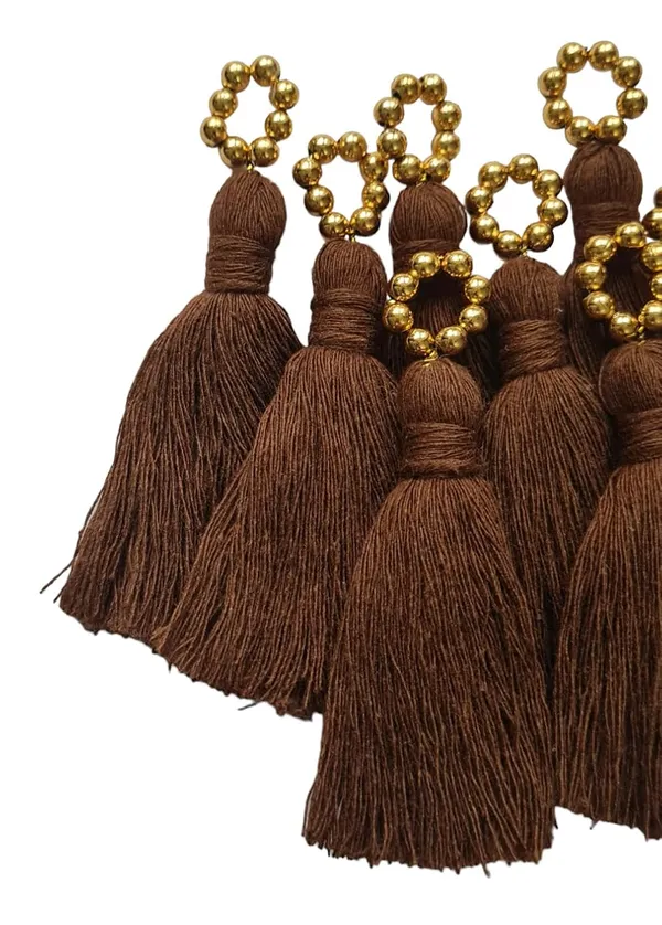 Mini_Cotton_Tassels_with_Golden_Pearls_for_Saree/Blouse/Dupatta/DIY/Decor,_Pack_of_10_(Chocolate_Brown)