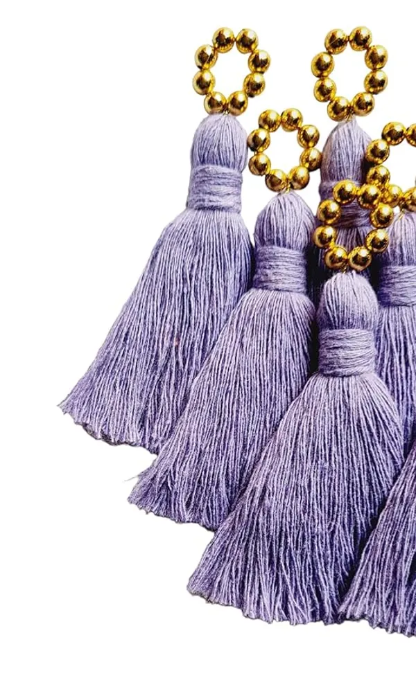 Mini_Cotton_Tassels_with_Golden_Pearls_for_Saree/Blouse/Dupatta/DIY/Decor,_Pack_of_10_(Lavender)