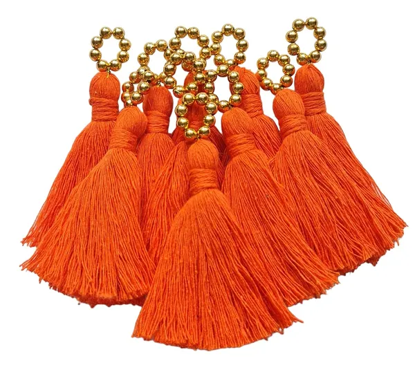 Mini_Cotton_Tassels_with_Golden_Pearls_for_Saree/Blouse/Dupatta/DIY/Decor,_Pack_of_10_(Orange)