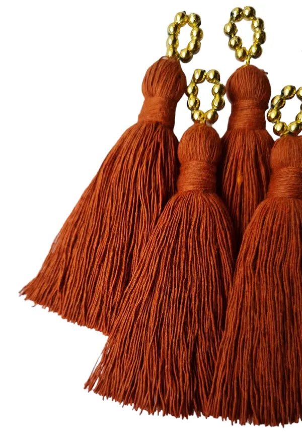 Mini_Cotton_Tassels_with_Golden_Pearls_for_Saree/Blouse/Dupatta/DIY/Decor,_Pack_of_10_(Rust_Brown)