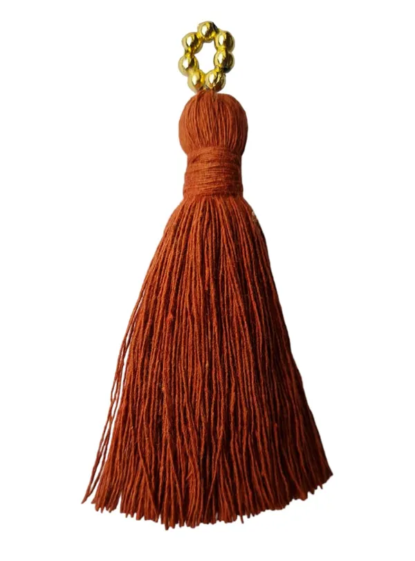 Mini_Cotton_Tassels_with_Golden_Pearls_for_Saree/Blouse/Dupatta/DIY/Decor,_Pack_of_10_(Rust_Brown)