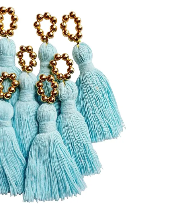 Mini_Cotton_Tassels_with_Golden_Pearls_for_Saree/Blouse/Dupatta/DIY/Decor,_Pack_of_10_(Sky_Blue)