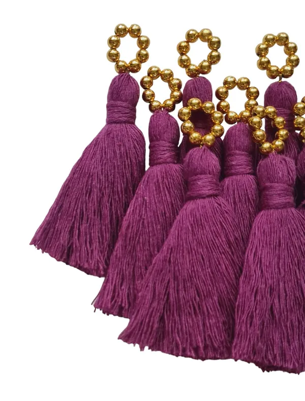 Mini_Cotton_Tassels_with_Golden_Pearls_for_Saree/Blouse/Dupatta/DIY/Decor,_Pack_of_10__(Purple)