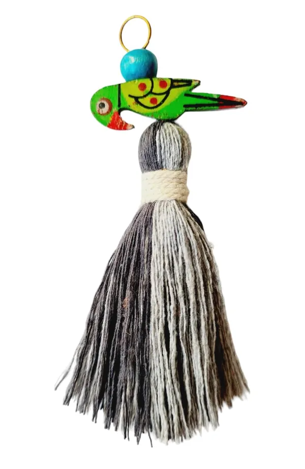 Mini_Cotton_Tassels_with_Parrots_(Pack_of_10)_(Dual-Dark_&_Light_Grey)