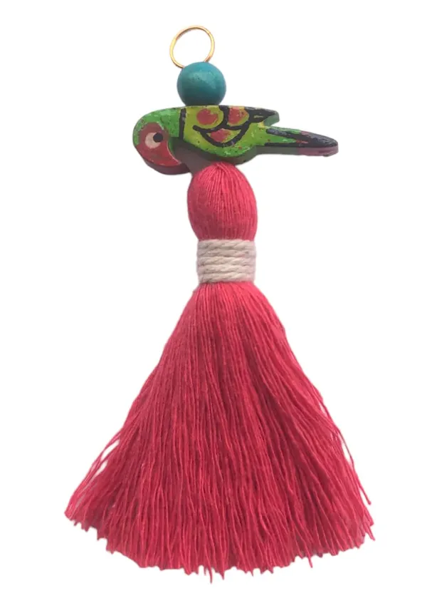 Mini_Cotton_Tassels_with_Parrots_(Pack_of_10)_(Flamingo_Pink)