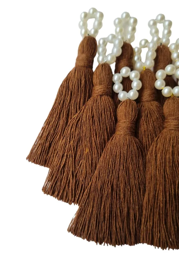 Mini_Cotton_Tassels_with_Pearls_for_Saree/Blouse/Dupatta/DIY/Decor,_Pack_of_10_(Chocolate_Brown)