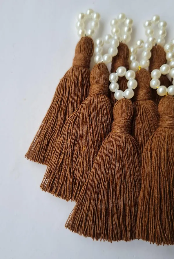 Mini_Cotton_Tassels_with_Pearls_for_Saree/Blouse/Dupatta/DIY/Decor,_Pack_of_10_(Chocolate_Brown)