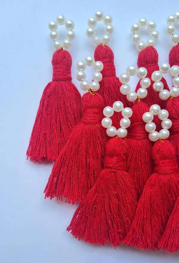 Mini_Cotton_Tassels_with_Pearls_for_Saree/Blouse/Dupatta/DIY/Decor,_Pack_of_10_(Red)