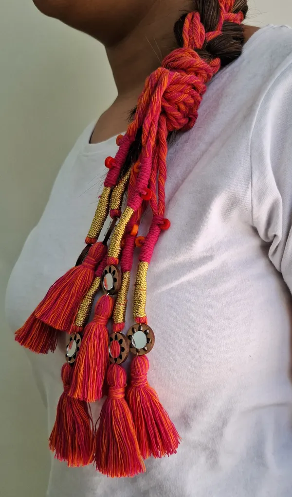 Neelima_-_Boho_Hnadmade_Parandi_(Dual_Rani_&_Orange_-Pack_of_1)