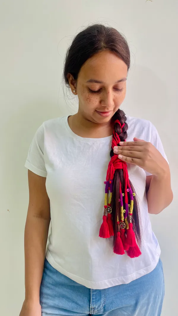 Neelima_-_Boho_Handmade_Parandi_(Red-Pack_of_1)