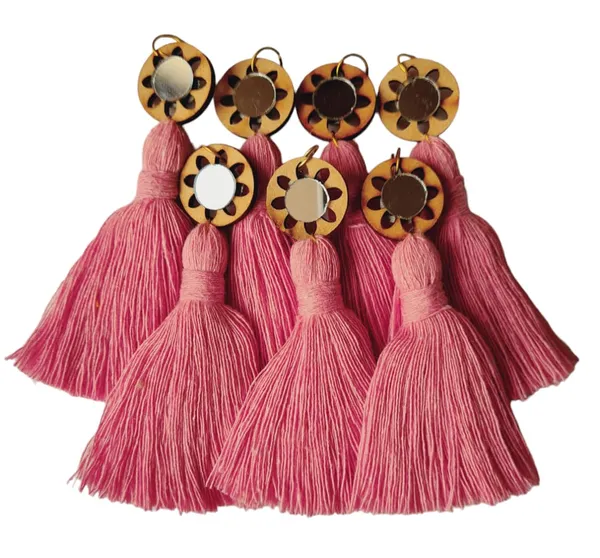 Baby_Pink_Mini_Cotton_Handmade__Tassels_with_mirrors_,_Pack_of_10
