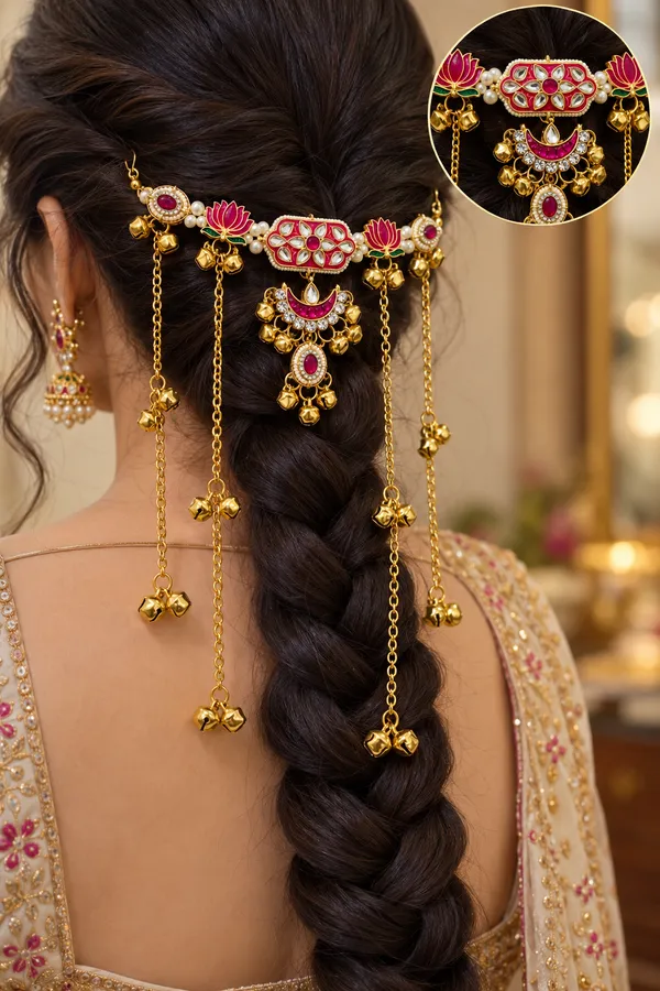Pinterest_Inspired_Kashmiri_Kundan_Hair_Brooch