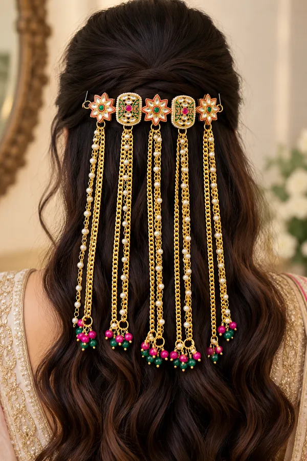Pinterest_Inspired_Kashmiri_Kundan_Hair_Brooch