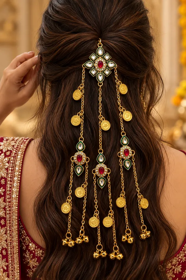 Pinterest_Inspired_Kashmiri_Kundan_Hair_Brooch