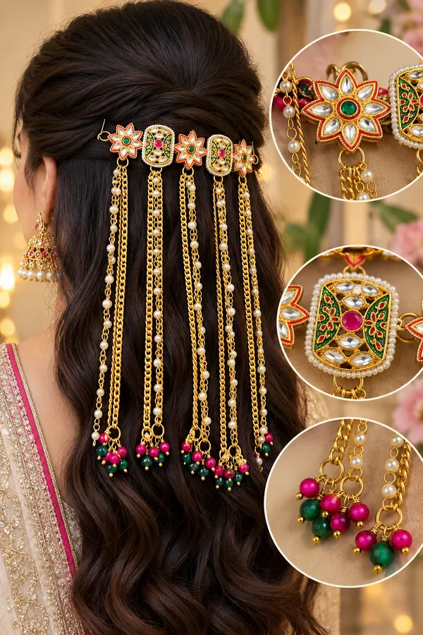 Pinterest_Inspired_Kashmiri_Kundan_Hair_Brooch