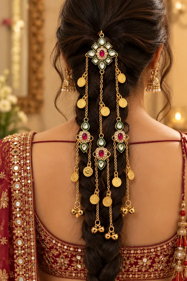 Pinterest_Inspired_Kashmiri_Kundan_Hair_Brooch