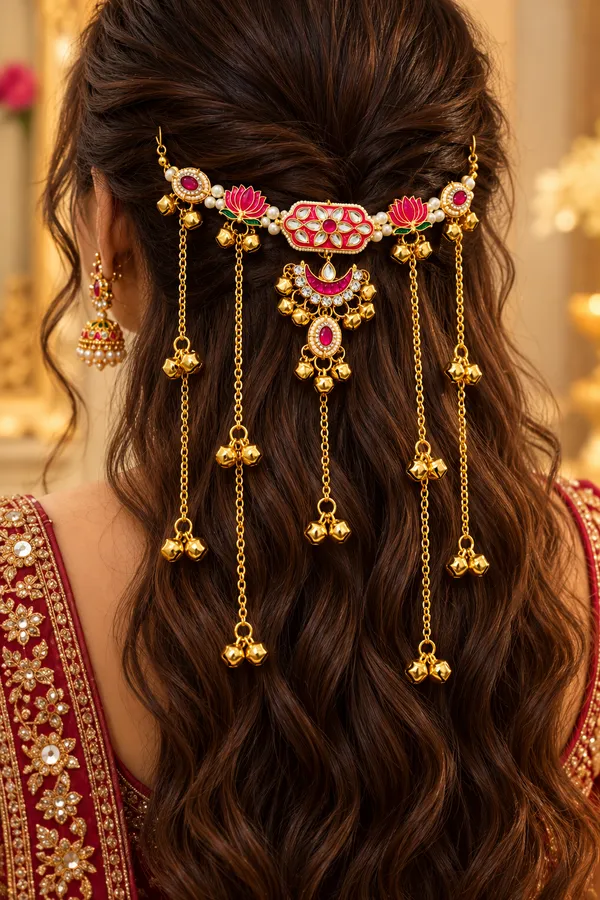 Pinterest_Inspired_Kashmiri_Kundan_Hair_Brooch