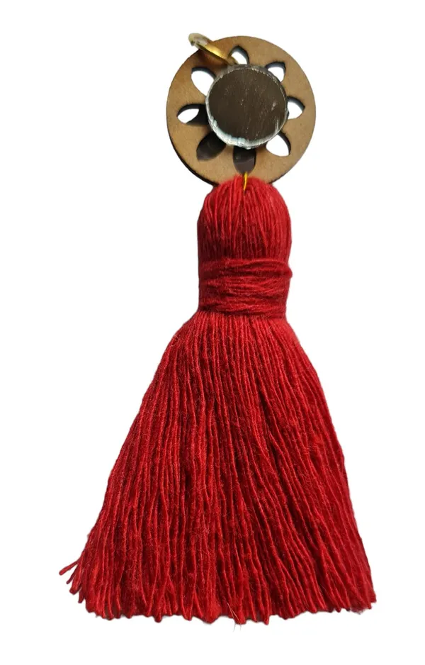 Red_Mini_Cotton_Handmade_Tassels_with_mirrors_,_Pack_of_10