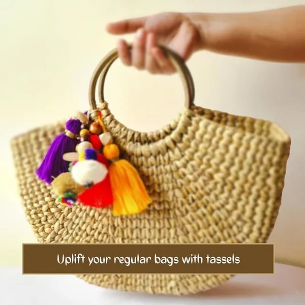 Woolen_Tassels_with_wooden_beads_for_DIY/Craft_projects_,_Pack_of_10_()