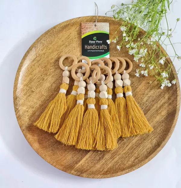 Panache_Handmade_Cotton_Tassels_for_DIY_&_Craft_Projects,_Pack_of_10_(Mustard)