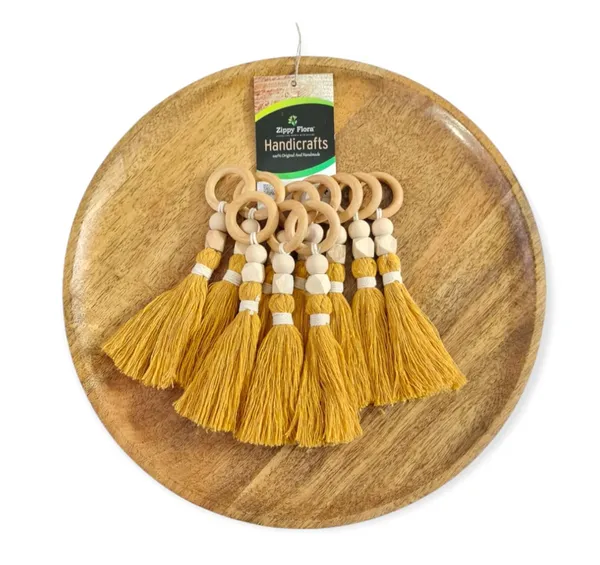 Panache_Handmade_Cotton_Tassels_for_DIY_&_Craft_Projects,_Pack_of_10_(Mustard)