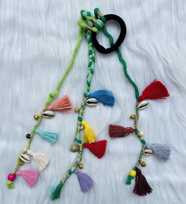 Green_Boho_Handmade_Colorful_Hair_String_(Shoulder_Length|_12-14_inch)_(Pack_of_1)