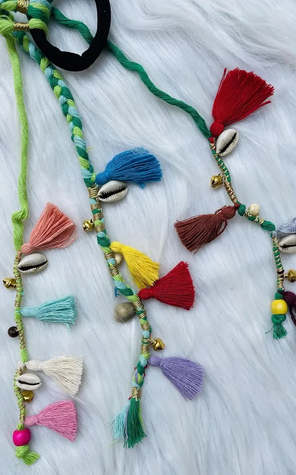 Green_Boho_Handmade_Colorful_Hair_String_(Shoulder_Length|_12-14_inch)_(Pack_of_1)