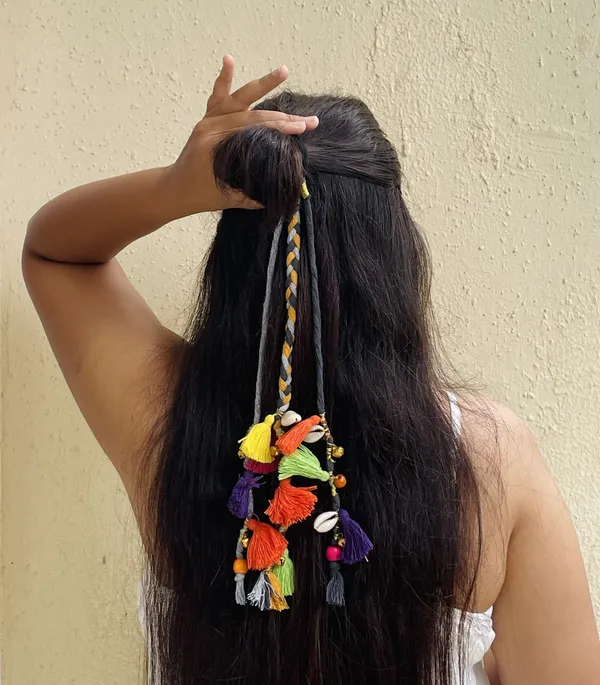 Grey_Boho_Handmade_Colorful_Hair_String_(Shoulder_Length|_12-14_inch)_(Pack_of_1)