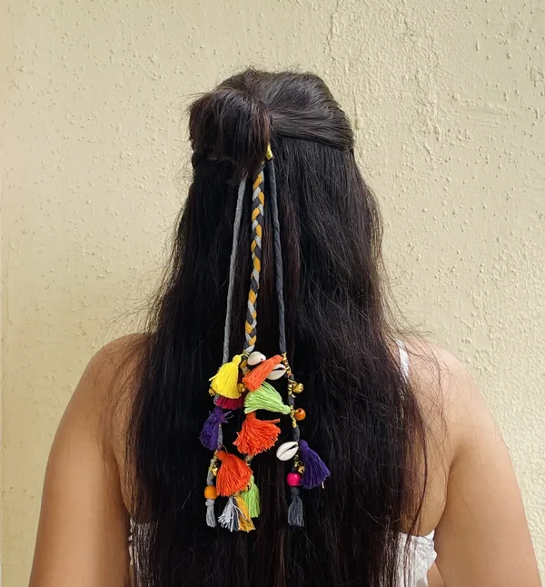 Grey_Boho_Handmade_Colorful_Hair_String_(Shoulder_Length|_12-14_inch)_(Pack_of_1)