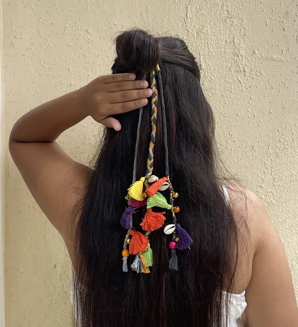 Grey_Boho_Handmade_Colorful_Hair_String_(Shoulder_Length|_12-14_inch)_(Pack_of_1)