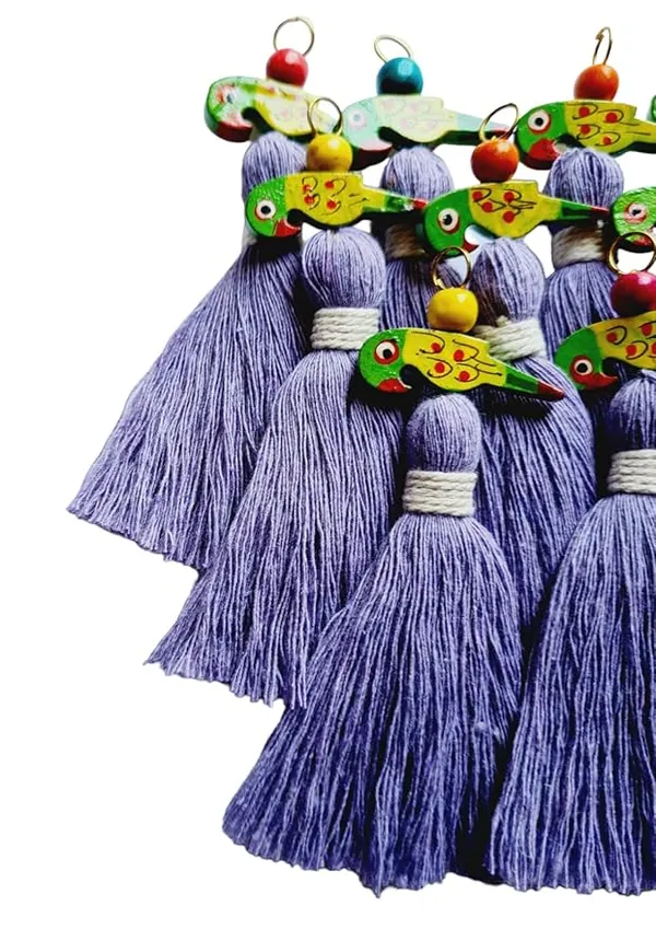 Mini_Cotton_Tassels_with_Parrots_(Pack_of_10)_(Lavender)