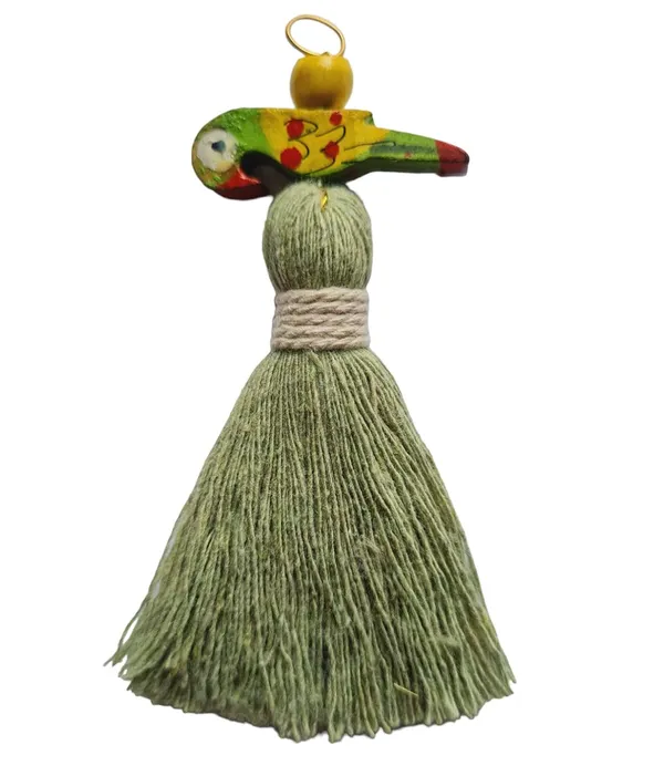 Mini_Cotton_Tassels_with_Parrots_(Pack_of_10)_(Seagreen)