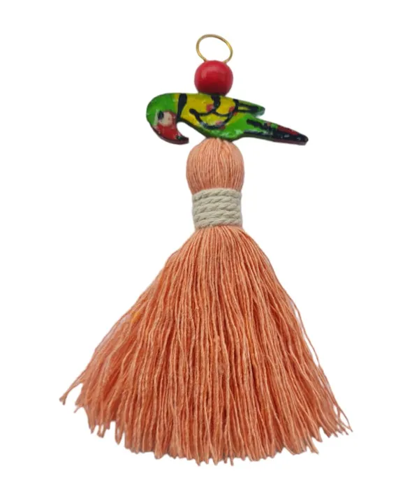 Mini_Cotton_Tassels_with_Parrots_(Pack_of_10)_(Light_Peach)