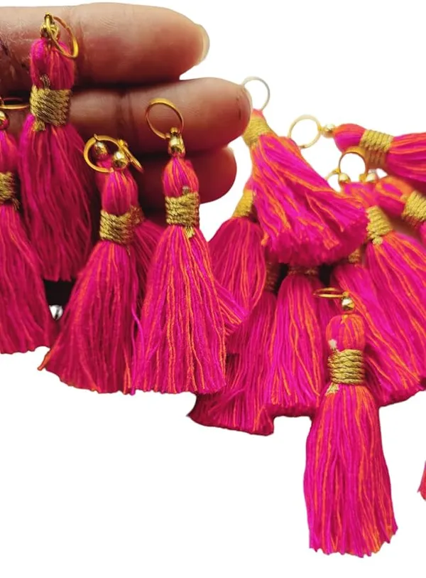 Micro_1.5_inch_Length_Cotton_Handmade_Tassels_for_Saree/Blouse/Dupatta/DIY/Decor_(Pack_of_12)_(Mix-Pink_&_Orange)